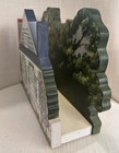 Hand Painted Solid Wood House Magazine Rack Holder Slot Folk Art Vintage