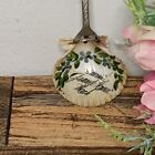 Souvenir Handpainted Scallop Shell And Us Sterling Co  Plated Mermaid Handle