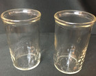 Lot Of 2   Jelly Jar Juice Glasses 3 5  Tall Diamond Pattern Band  nice Vtg Find