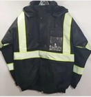 Hi-vis Insulated Safety Bomber Reflective Jacket Coat Road Work Fleece Lining