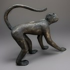 Vintage Bronze Monkey Sculpture Walking Long Tail - Maitland Smith - Heavy Large
