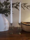 Vintage Solid Brass Carousel Horses  2 Candle Stick Holders 5 