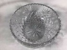Heavy Vintage Centerpiece Clear Round Antique Crystal Cut Serving Bowl Glass
