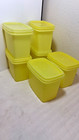 6 Vintage Yellow Tupperware Shelf Savers With Lids