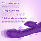 Thrusting Tapping Rabbit Vibrator G-spot Dildo Vibe Massager Sex Toys For Women