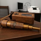 Antique Brass Spyglass Telescope With Leather Case Vintage Pirate Style