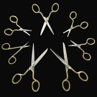7 Vintage German Gold   Silver Scissors Embroidery Crafting Sewing Tools Shears