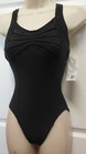  Capezio Pleated Synergy Dance Leotard Ballet Black X-strap 10189 Ballet