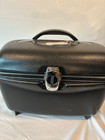 Vintage American Tourister Train Case Black Hardside Cosmetic Makeup Case W tray