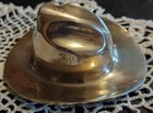 Vtg Solid Heavy Brass Cowboy Hat Paperweight Cigar Holder Ashtray Mcm Decoration