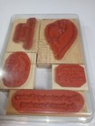 Stampin  Up  Rubber Stamp Set Of 5 Christmas Theme-vintage-euc