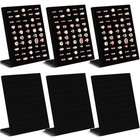 6 Pcs Black Velvet Ring Display Organizer - 50 Slot L-shaped Jewelry Holder Stan