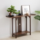 Chinese Style Vintage Console Table Sofa Side Table Bamboo Shelf Entryway Table
