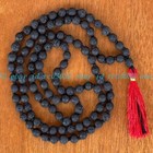6 8 10mm Black Lava Stone 108 Prayer Beads Tibet Buddhist Mala Necklace Bracelet