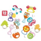 12 Pcs Rattle And Teether Teething Toys With Box For Babies 3 Months And Above