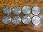 Vtg  1950s  Aluminum Metal Coasters With Ducks   Geese In A Marsh - Set Of 6