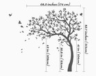 Large Tree Wall Decals Nursery Leaning Tree Stickers With Birds Wall Art Mura   