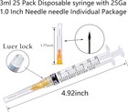 3ml cc Luer Lock With 25ga 1inch Individual Wrapped Pack Of 50 