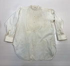 Mens Antique Shirt Size 15 34 Small Ivory Tuxedo Collarless Monarch 20s 30s