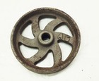 Vtg Antique Cast Iron Factory Farm Cart Wagon Dolly Wheel Industrial Steampunk