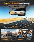 Wolfbox G900 Tripro Cabin Version 3 Channel 4k Rear View Mirror Dash Cam