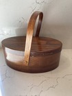 Vintage Shaker Designs Oval Bentwood Sewing Box Complete W  Original Accessories