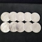 Peace Silver Dollars 1921-1935 Lot Of 10 Uncirculated 90  Silver Coin Mixed Year