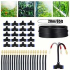 65ft Drip Irrigation Kit Garden Irrigation System Plant Watering Drip Adjustable