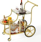 Bar Cart  3-tier Rolling Home Bar Serving Cart With Mirrored Shelves   4 Whee   