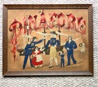 Pinafore Victorian Paper Punch Sampler Framed Ships Sailors And A Maiden  colors