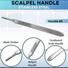 50 Surgical Sterile Scalpel Bades  10  11  12  15  16 Carbon Steel   Handle  3