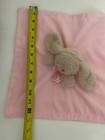 Baby Lovey Security Blanket Pink Tan Bunny Striped Bow Rattle Satin Back Walmart