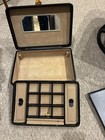Black Leather Jewelry Box Organizer Functional Storage
