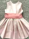 Vtg 1940s Handmade Pink Toddler Dress Baby Girl Chiffon Layer   Bow Sz 3 4 Party