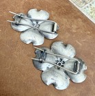 Beautiful Vintage Stuart Nye Sterling Silver 925 Dogwood Flower Hair Clips Set
