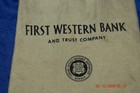 Vintage First Western Bank   Trust Company Deposit Money Bag
