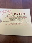 1932 Dr  Keith Juvenile Footwear Blotter Card 6 Inch Long Trade Card Child Dog