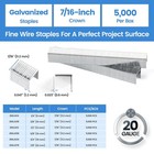 Meite J10 Series 20 Gauge 7 16 crown Galvanized 5 8  Length Upholstery Staples