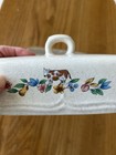 Cow International Stoneware Heartland Butter Dish W Lid Country Farmhouse Flaw