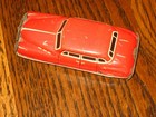 Vintage Red Tin 4 Door Car Toy  Lithograph Vehicle 3 1 2  L