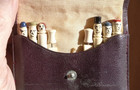 Antique Set Of 8 Carved Material Tiny Clothes Pins With Hand Painted Faces