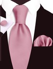 Solid Color Formal Necktie Pocket Square Cufflinks Sets For Men Gift Box