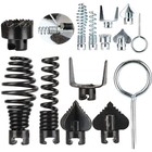 7 14pc Cutter Set Drain Cleaner Plumbing Snake Tools Cable Auger Clog Sewer Pipe