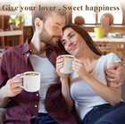 Monogrammed Ceramic Large Coffee Mug - I Love You More Romantic Gift For Girlfri