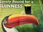 Guinness Beer Toucan Bird Golf Golfing Tin Sign Game Room Man Cave Bar New