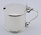 A Fine Antique Irish Sterling Silver Drum Mustard Pot Dublin C 1916