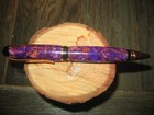 Gorgeous Handmade Copper Trim Cigar Pen In Purple Resin And Real Copper Leaf