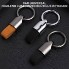Leather Key Chain Metal Men Newcar Ring Keyfob Keychain Keyring Gift 