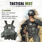Tactical Vest For Men Adjustable Molle Plate Carrier Airsoft Paintball Black