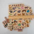 60 Wood Rubber Stamps Animals Crafts Art Scrapbooking Kids Homeschool Classroom